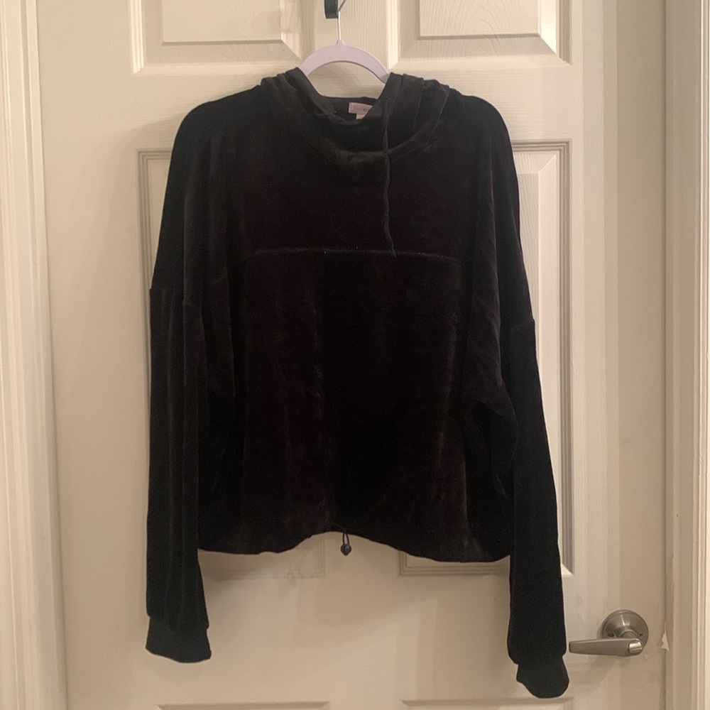 Black velvety hoodie